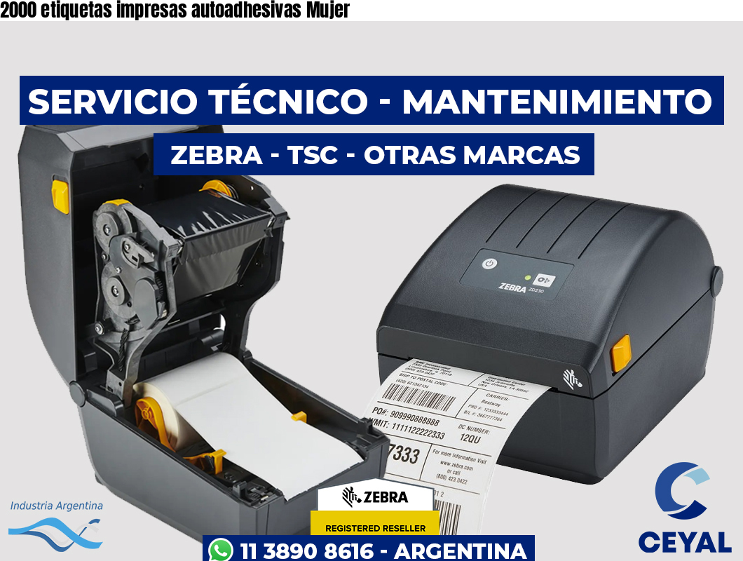 2000 etiquetas impresas autoadhesivas Mujer
