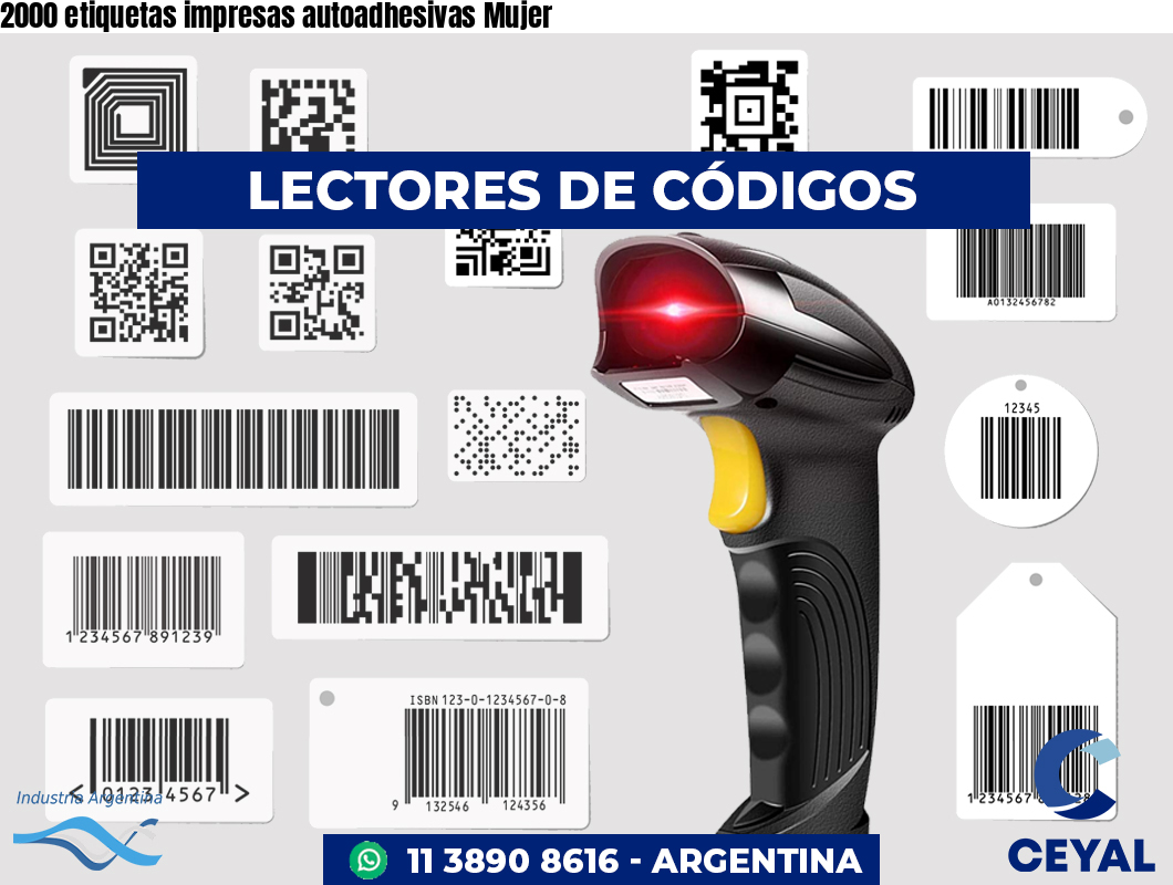 2000 etiquetas impresas autoadhesivas Mujer