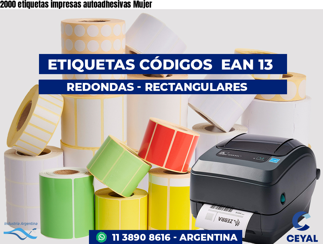 2000 etiquetas impresas autoadhesivas Mujer