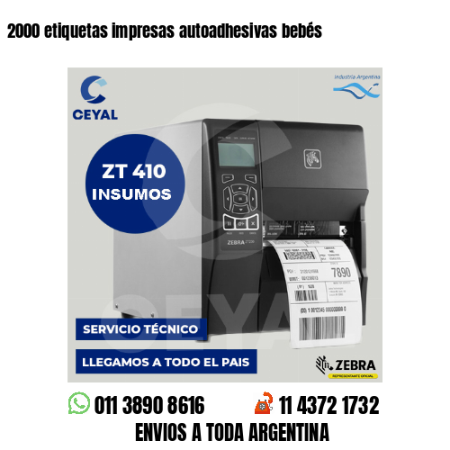 2000 etiquetas impresas autoadhesivas bebés