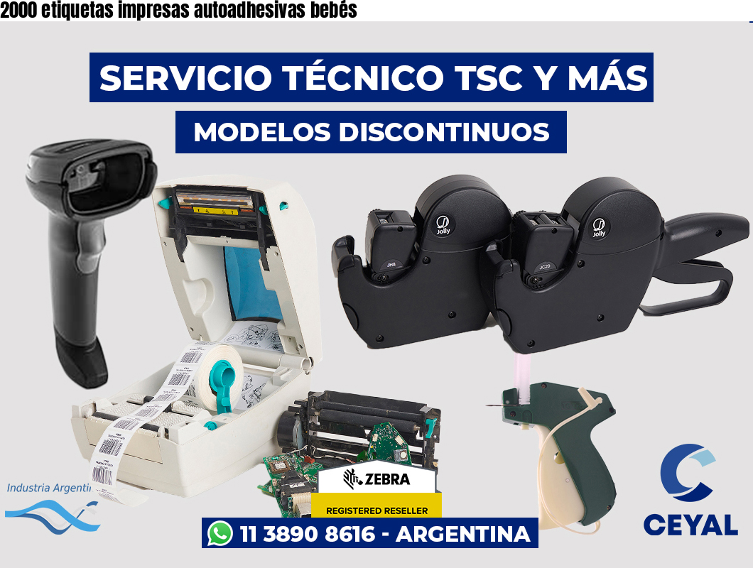 2000 etiquetas impresas autoadhesivas bebés