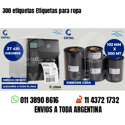 300 etiquetas Etiquetas para ropa