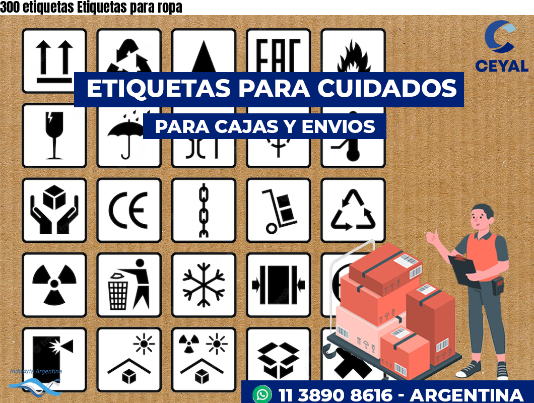 300 etiquetas Etiquetas para ropa