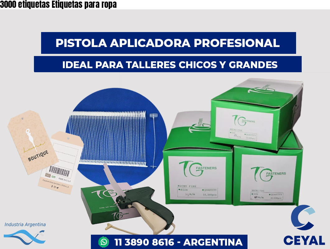 3000 etiquetas Etiquetas para ropa