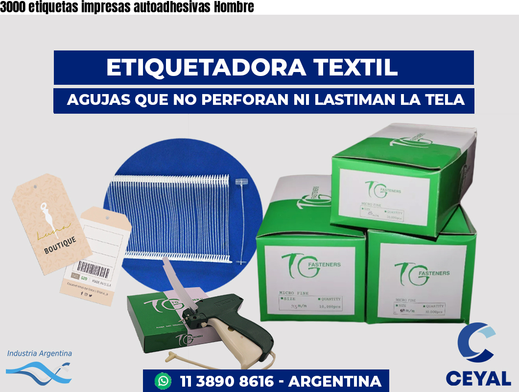 3000 etiquetas impresas autoadhesivas Hombre