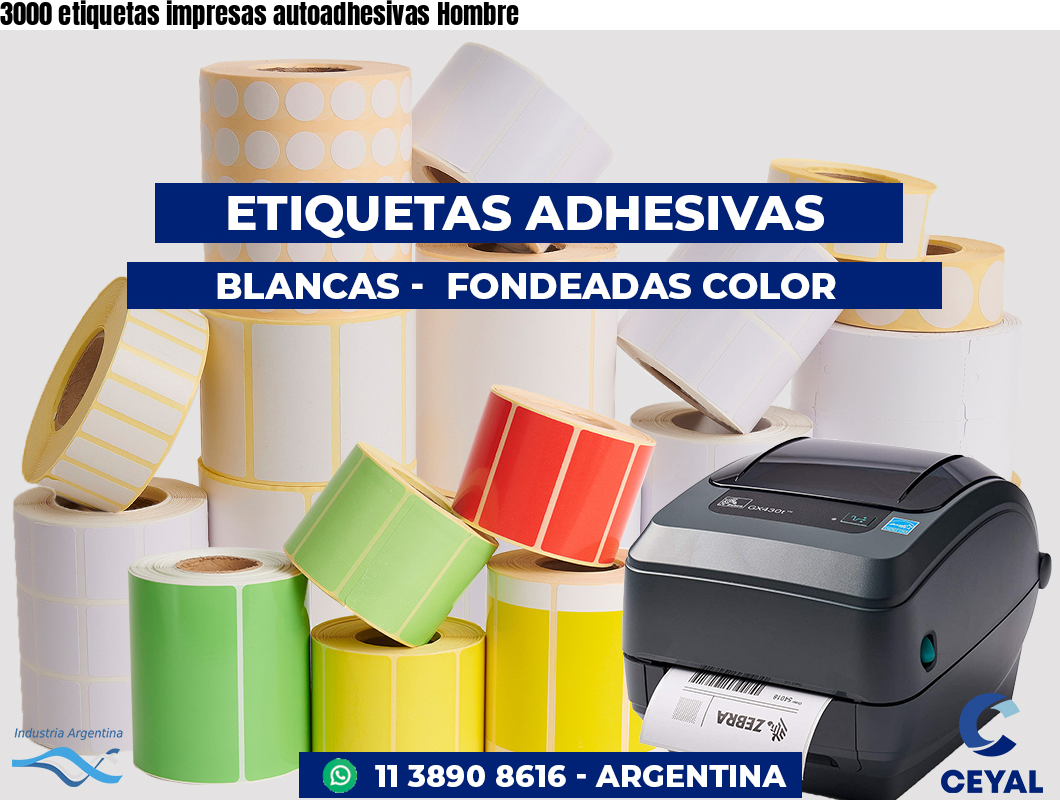 3000 etiquetas impresas autoadhesivas Hombre