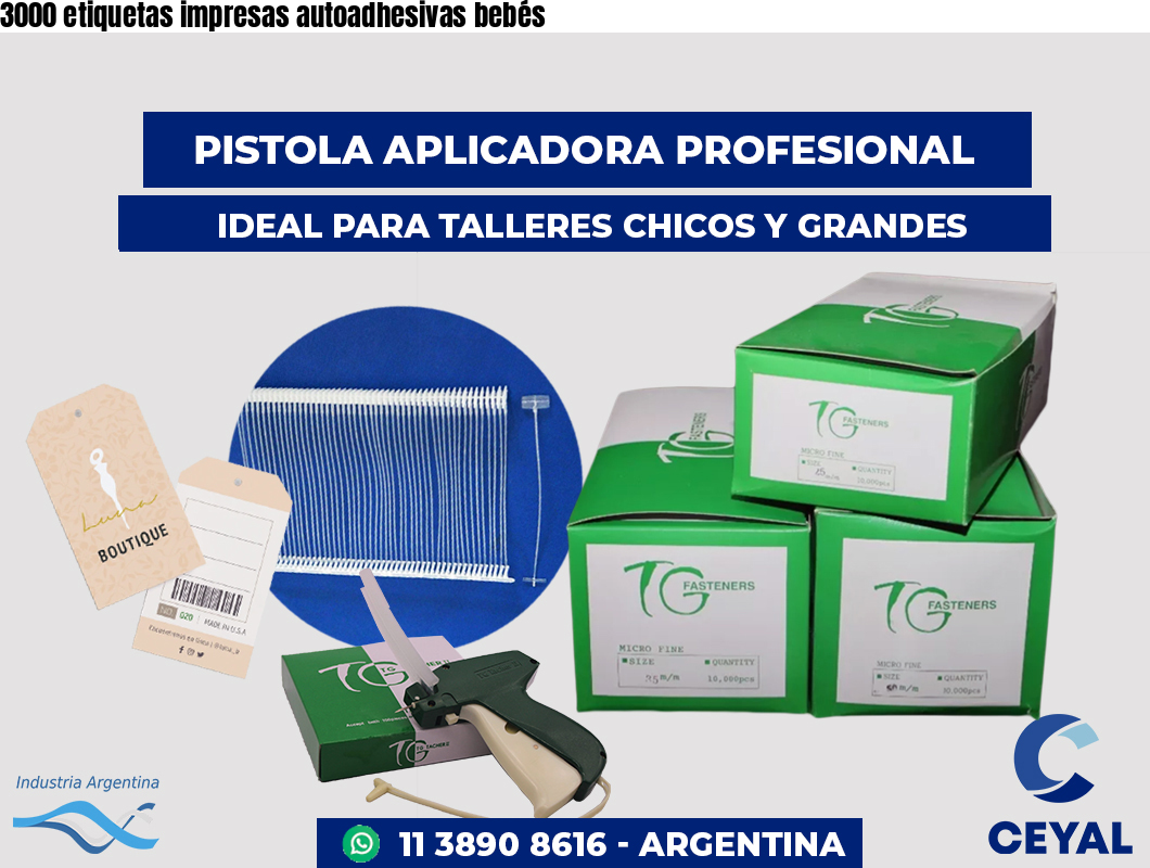 3000 etiquetas impresas autoadhesivas bebés