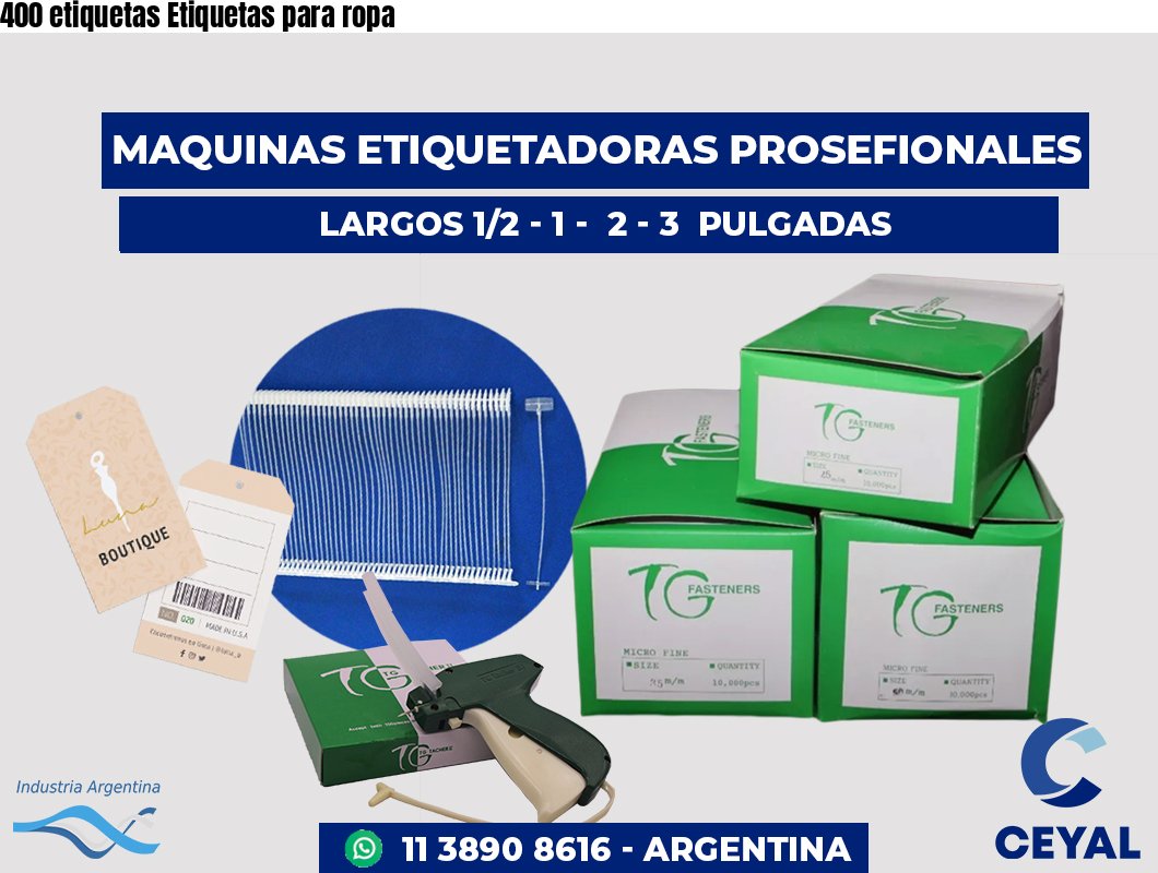 400 etiquetas Etiquetas para ropa