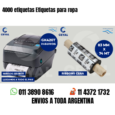 4000 etiquetas Etiquetas para ropa