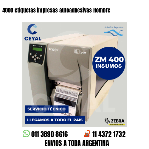 4000 etiquetas impresas autoadhesivas Hombre