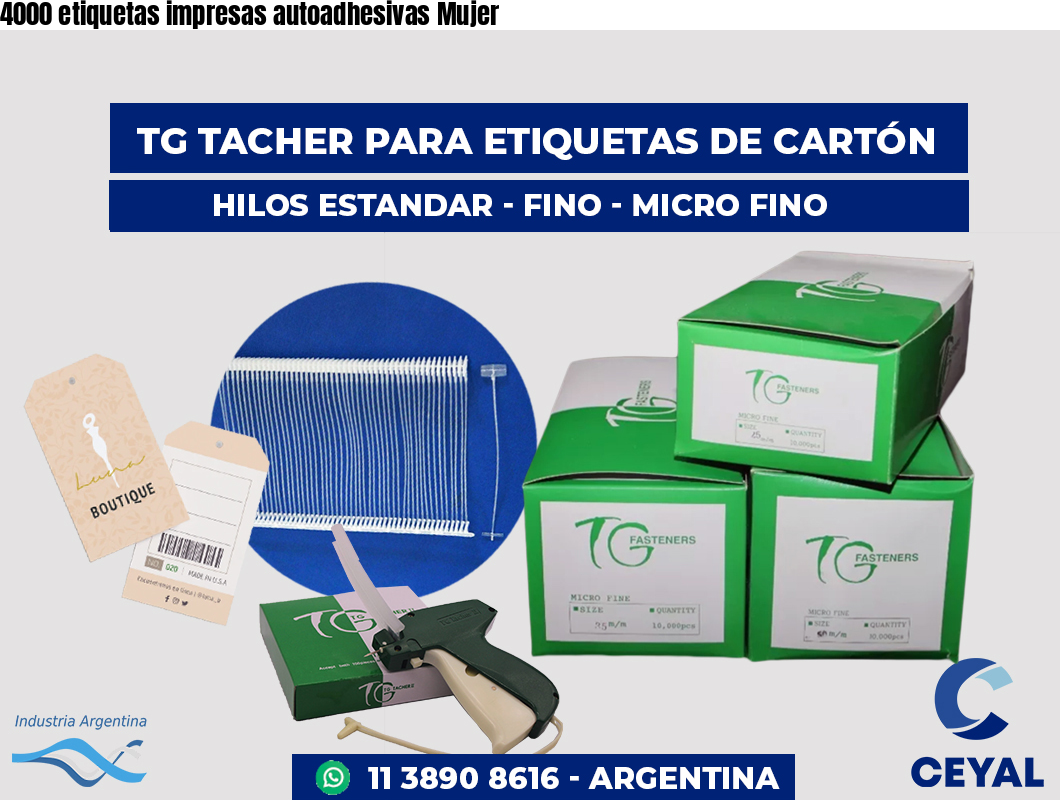 4000 etiquetas impresas autoadhesivas Mujer