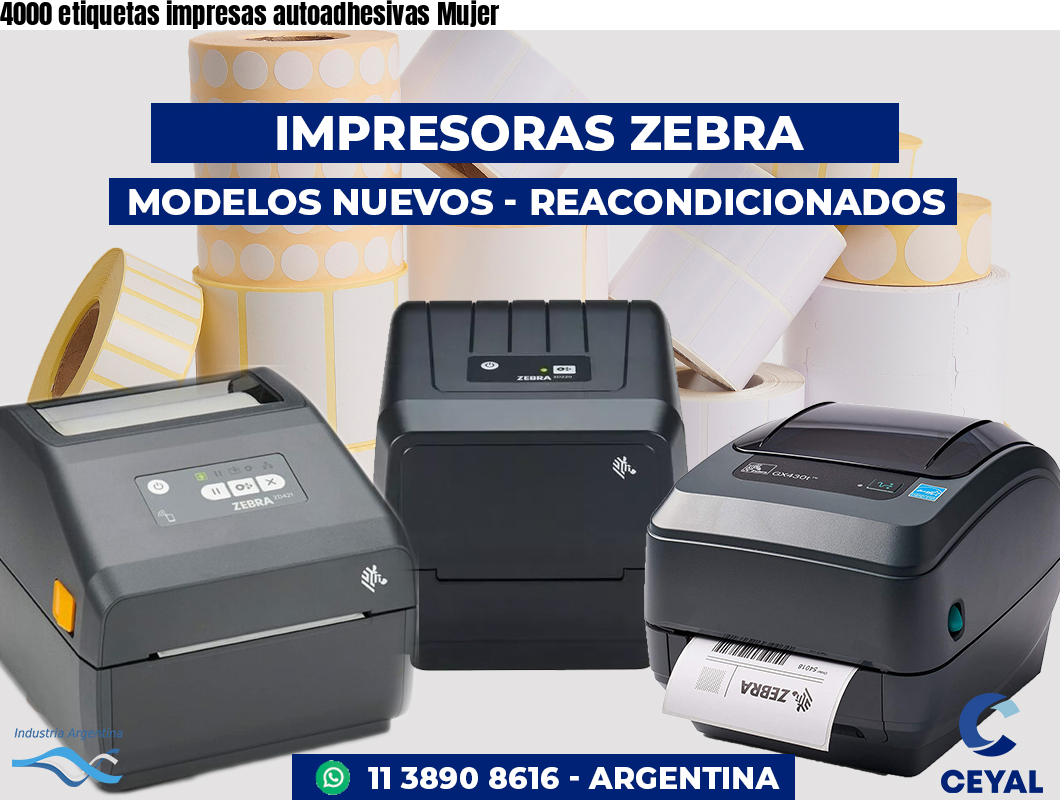 4000 etiquetas impresas autoadhesivas Mujer