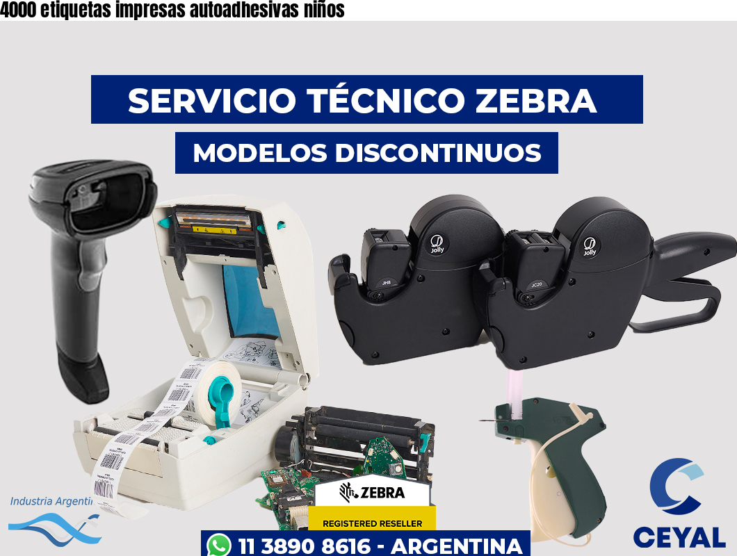 4000 etiquetas impresas autoadhesivas niños