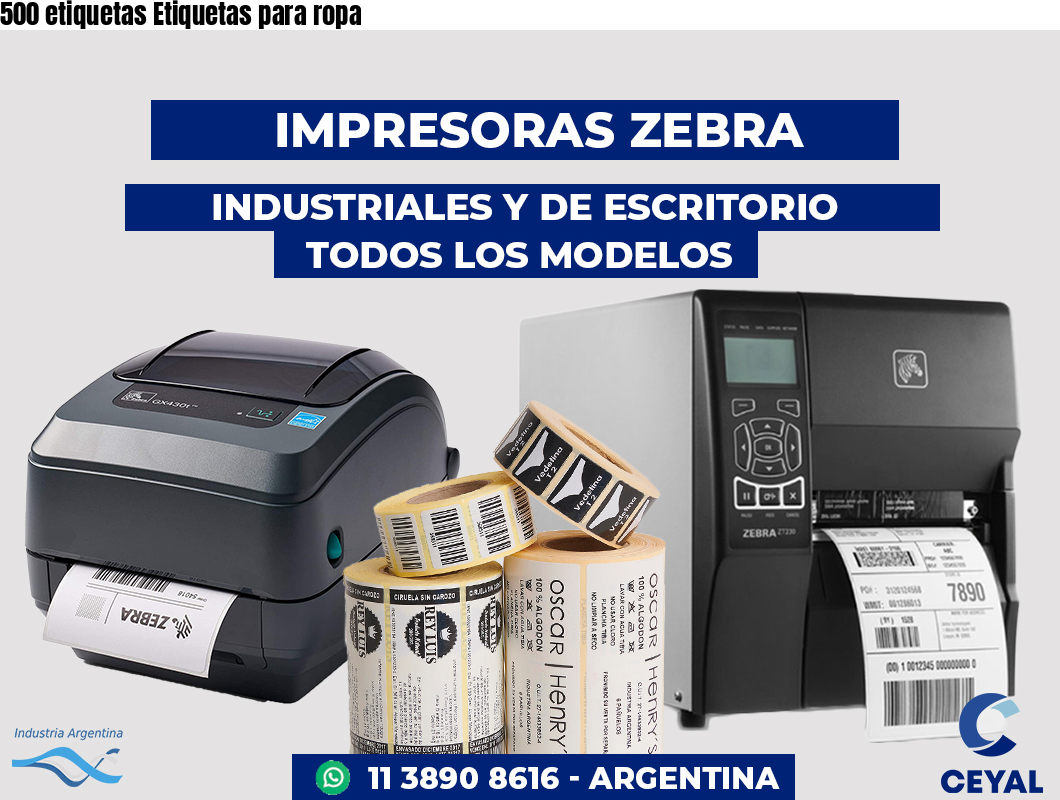 500 etiquetas Etiquetas para ropa
