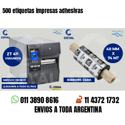500 etiquetas impresas adhesivas