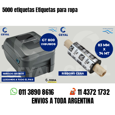 5000 etiquetas Etiquetas para ropa