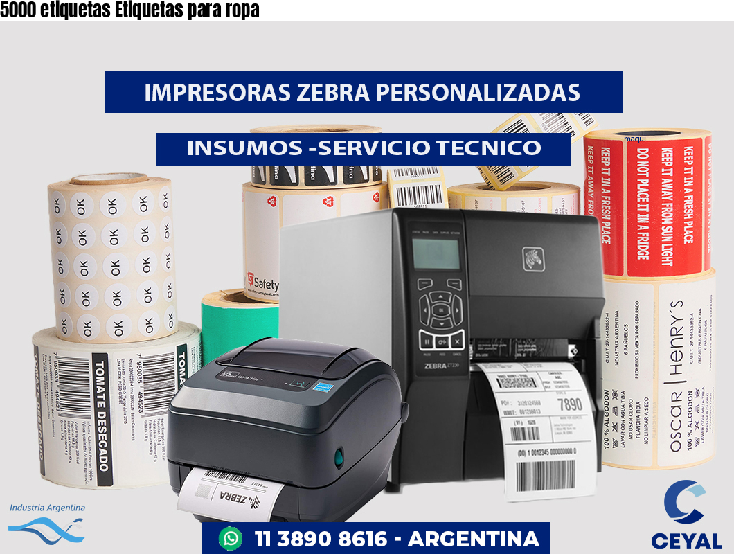 5000 etiquetas Etiquetas para ropa