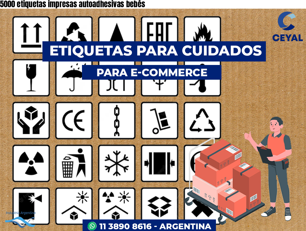 5000 etiquetas impresas autoadhesivas bebés