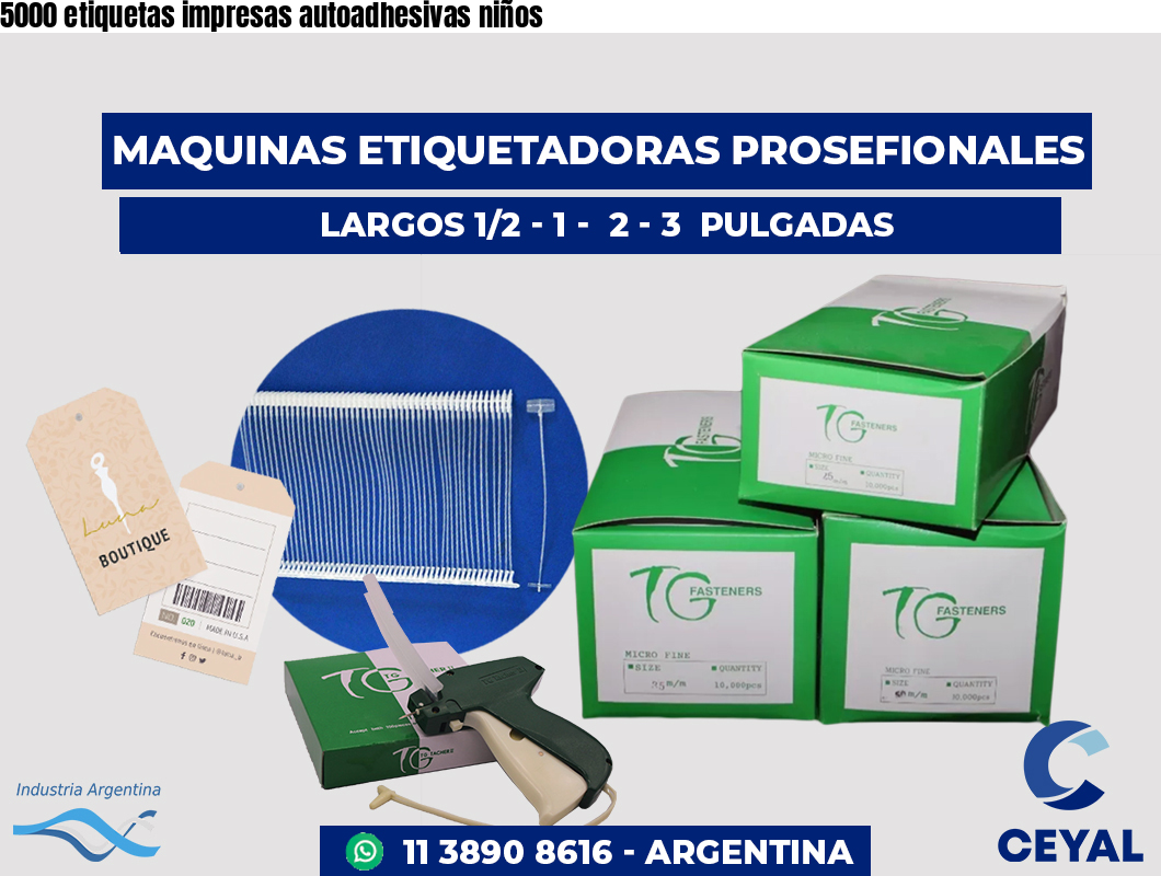 5000 etiquetas impresas autoadhesivas niños