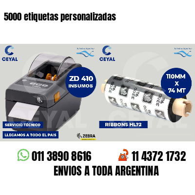 5000 etiquetas personalizadas
