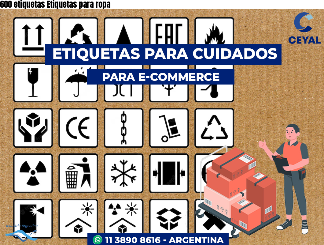 600 etiquetas Etiquetas para ropa