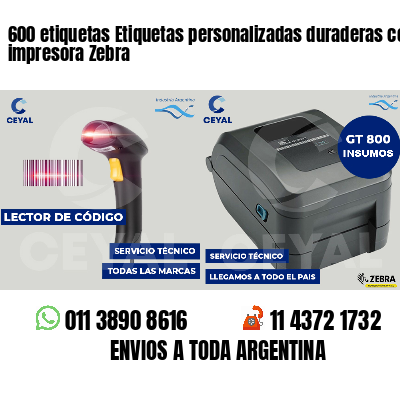 600 etiquetas Etiquetas personalizadas duraderas con impresora Zebra
