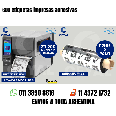600 etiquetas impresas adhesivas