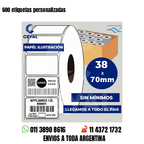 600 etiquetas personalizadas