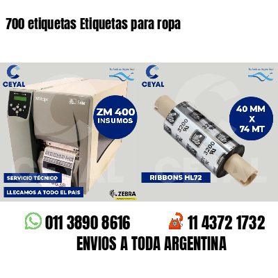 700 etiquetas Etiquetas para ropa