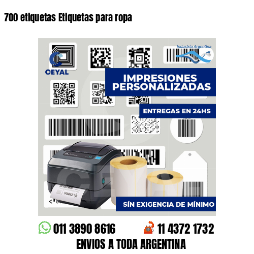 700 etiquetas Etiquetas para ropa