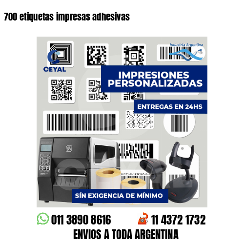 700 etiquetas impresas adhesivas