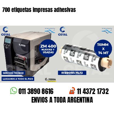 700 etiquetas impresas adhesivas