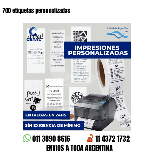 700 etiquetas personalizadas