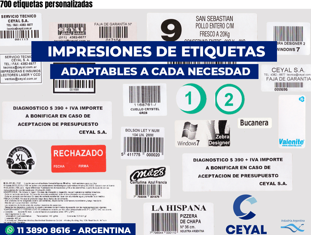 700 etiquetas personalizadas