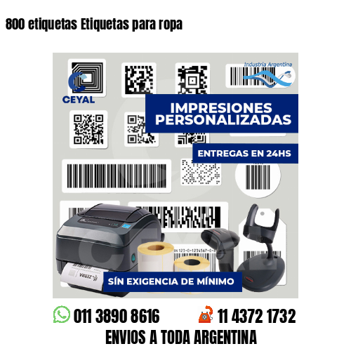 800 etiquetas Etiquetas para ropa