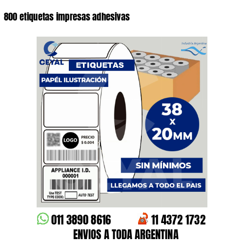 800 etiquetas impresas adhesivas