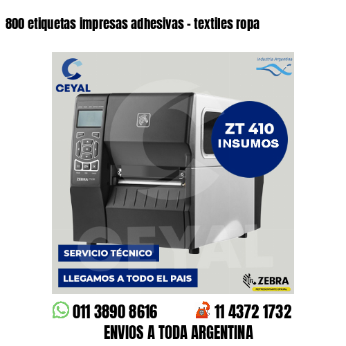 800 etiquetas impresas adhesivas - textiles ropa