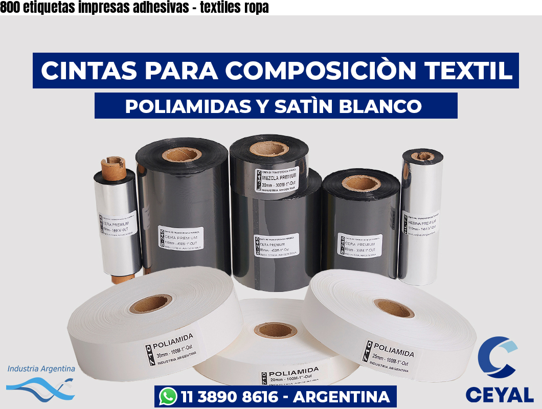800 etiquetas impresas adhesivas – textiles ropa