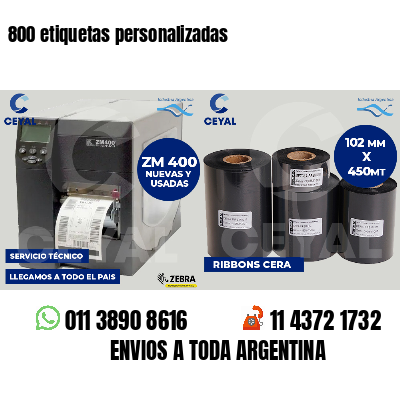 800 etiquetas personalizadas