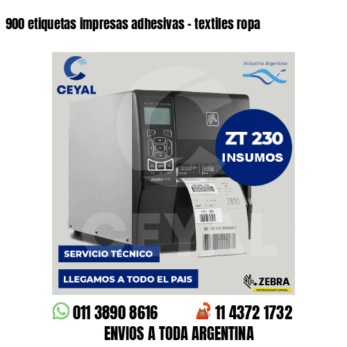 900 etiquetas impresas adhesivas - textiles ropa