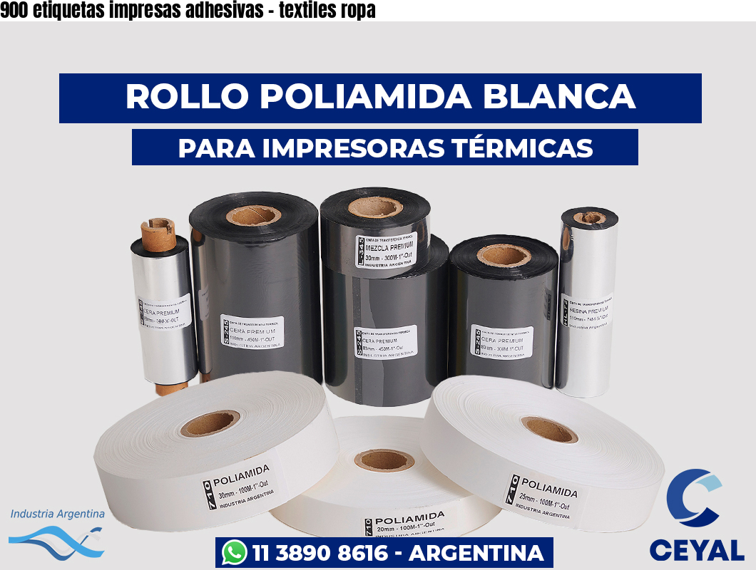 900 etiquetas impresas adhesivas – textiles ropa