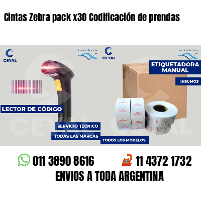 Cintas Zebra pack x30 Codificación de prendas