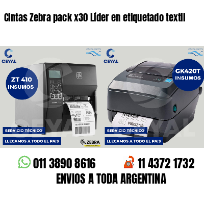 Cintas Zebra pack x30 Líder en etiquetado textil