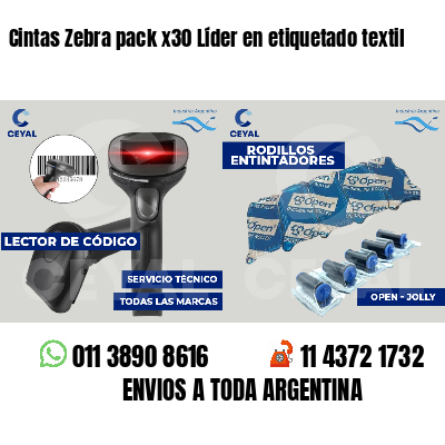 Cintas Zebra pack x30 Líder en etiquetado textil
