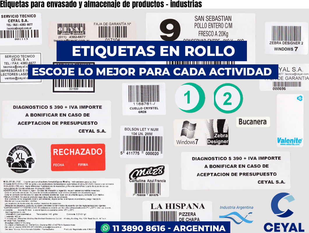 Etiquetas para envasado y almacenaje de productos – industrias