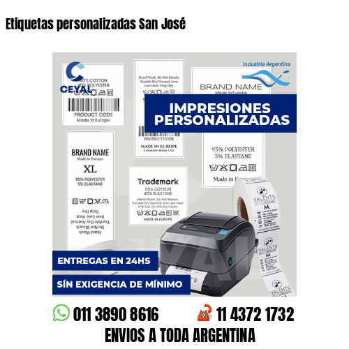 Etiquetas personalizadas San José