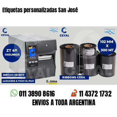 Etiquetas personalizadas San José