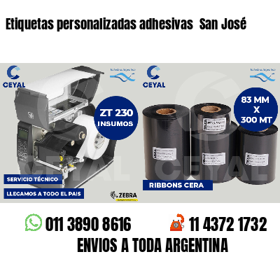 Etiquetas personalizadas adhesivas  San José