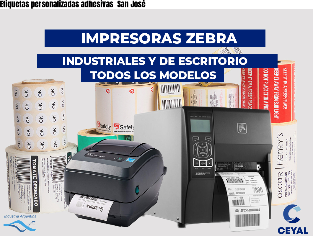 Etiquetas personalizadas adhesivas  San José
