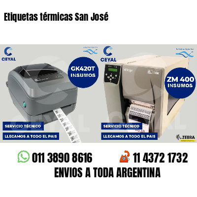 Etiquetas térmicas San José